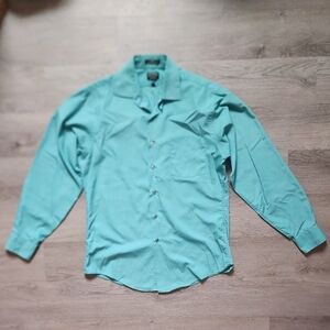 Arrow Men's Solid Blue Long Sleeve Casual Button Down Shirt Size 15 1/2